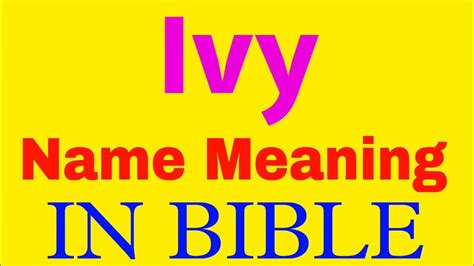 ivy crossword clue|ivy name meaning in bible.